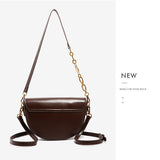 Small Leather Saddle Armpit Bags for Women Summer