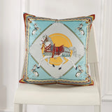 Luxury White Horse Velvet Pillow Case 45x45cm