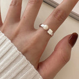 VENTFILLE 925 Sterling Silver Water Droplets Cross Ring