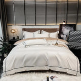 Svetanya Embroidery 100% Egyptian Cotton Bedding Set 4pcs