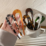 Elegant U-Shaped Acrylic Hair Pin for Women