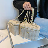 Mini Straw Bucket Crossbody Bag For Women 2021 Summer