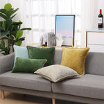 Olanly Chenille Cushion Cover 40x40cm Soft Luxury  Clean Vanilla Store