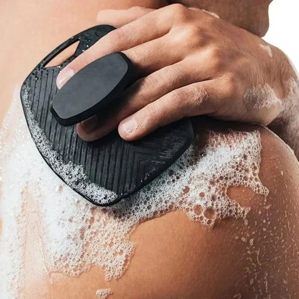 1pc Soft Silicone Exfoliating Brush Cleanser Manual Body Cleansing Scrubber Shower Gentle Massage Bath Brush For Men - Clean Vanilla