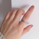 VENTFILLE 925 Sterling Silver Water Droplets Cross Ring