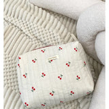 Quilted Cotton Retro Cherry Travel Cosmetic Bag  Clean Vanilla Store