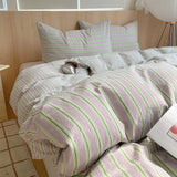 Korean Cotton Pink Stripes Duvet Cover 150x200 Size