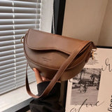Small Leather Saddle Armpit Bags for Women Summer