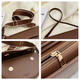 Women Vintage Solid Color Flap Saddle Bag Crossbody