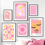 Matisse Woman Leaf Flower Drink Pink Canvas Art  Clean Vanilla Store