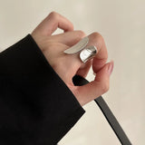 VENTFILLE 925 Sterling Silver Water Droplets Cross Ring