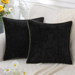 Olanly Chenille Cushion Cover 40x40cm Soft Luxury  Clean Vanilla Store