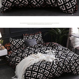 Luxury Black Bedding Comforter Set with Pillow Case