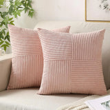 Green Luxury Corduroy Striped Cushion Covers 45x45CM  Clean Vanilla Store