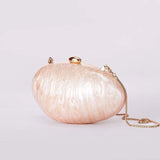 Acrylic Clutch Egg Purse with Chain for Women