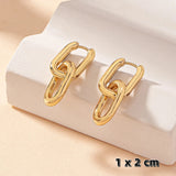 Stainless Steel Gold Geometric Hoop Earrings for Women
