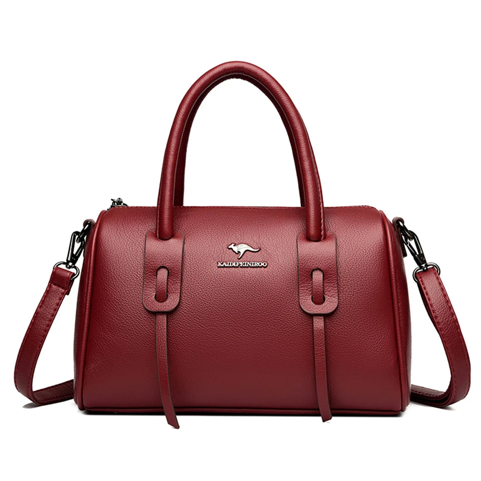 Genuine Soft Leather Vintage Shoulder Tote Bag