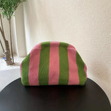 Simple Style Striped Clutch Bag, Lightweight Purse