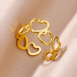 Gold Color Stainless Steel Rings for Women Men