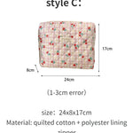 Quilted Cotton Retro Cherry Travel Cosmetic Bag  Clean Vanilla Store