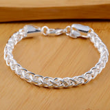 New High Quality 925 Sterling Silver Twisted Rope Bracelet