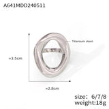 Gold Plated 316L Stainless Steel Big Ring for Women