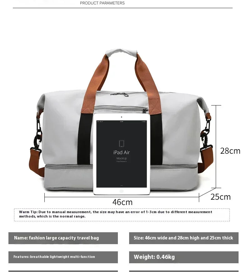 Large Capacity Travel Gym Bag Waterproof Design  Clean Vanilla Store
