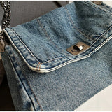 Denim Chain Crossbody Bag for Daily Work & Travel