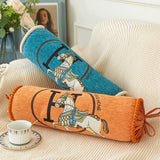 Candy Shape Chenille Nap Pillow for Home or Travel