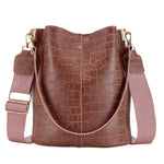 Large-Capacity Crocodile Pattern Leather Crossbody Bag  Clean Vanilla Store