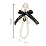 Imitation Pearl Bowknot Keychain Bag Charm Jewelry
