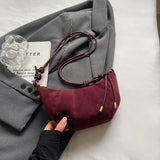 LEFTSIDE 2024 Retro Splicing Leather Shoulder Bag