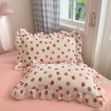 4pcs Floral Korean Lace Duvet Cover Set