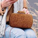 Straw Clutch Purse for Women Summer Beach Bag