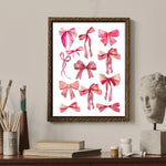 Trendy Watercolor Pink Bows Poster Art Decor  Clean Vanilla Store