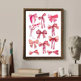 Trendy Watercolor Pink Bows Poster Art Decor  Clean Vanilla Store