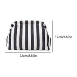 Striped Ruched Cloud Purse Summer Beach Clutch Bag