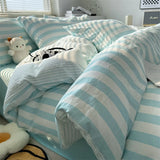 Washed Cotton Crepe Striped Quilt Set with Pillowcases 3-4