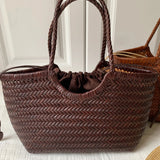 Genuine Leather Hand-Woven Vintage Tote Bag
