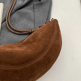 Faux Suede Hobo Shoulder Bag for Women 2025 Fashion
