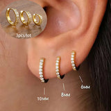 Fashion Stainless Steel Star Drop Earrings Set - 3 Piece
