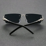 Trendy Frameless Rectangular Sunglasses - 1/2 PCS
