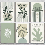 Green Leaf Geometry Line Matisse Art Print HD  Clean Vanilla Store
