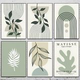 Green Leaf Geometry Line Matisse Art Print HD  Clean Vanilla Store