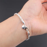 New High Quality 925 Sterling Silver Twisted Rope Bracelet