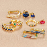 3PCS Water Drop Pendant Hoop Earrings Set for Women