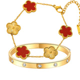 2pcs Sparkle Stainless Steel Bracelets for Women