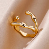 Gold Color Stainless Steel Rings for Women Men