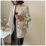 Women Studded Graffiti Crossbody Shoulder Bag 2023