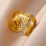 Gold Color Stainless Steel Rings for Women Men